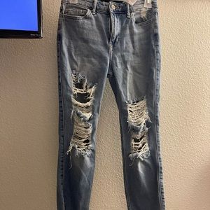 ripped high rise mom jeans fitting